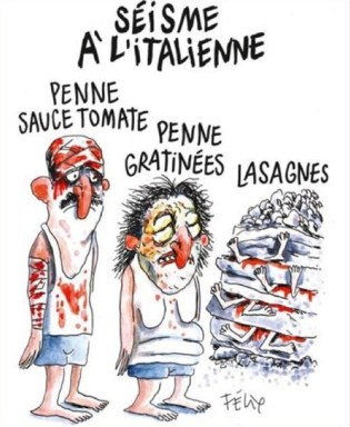 Charlie Hebdo, vignetta su terremoto in Italia